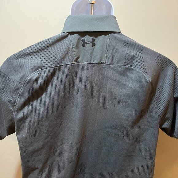 Under Armour Men's gray camo vented heatgear Golf s/s polo shirt Small S EUC - Picture 4 of 6